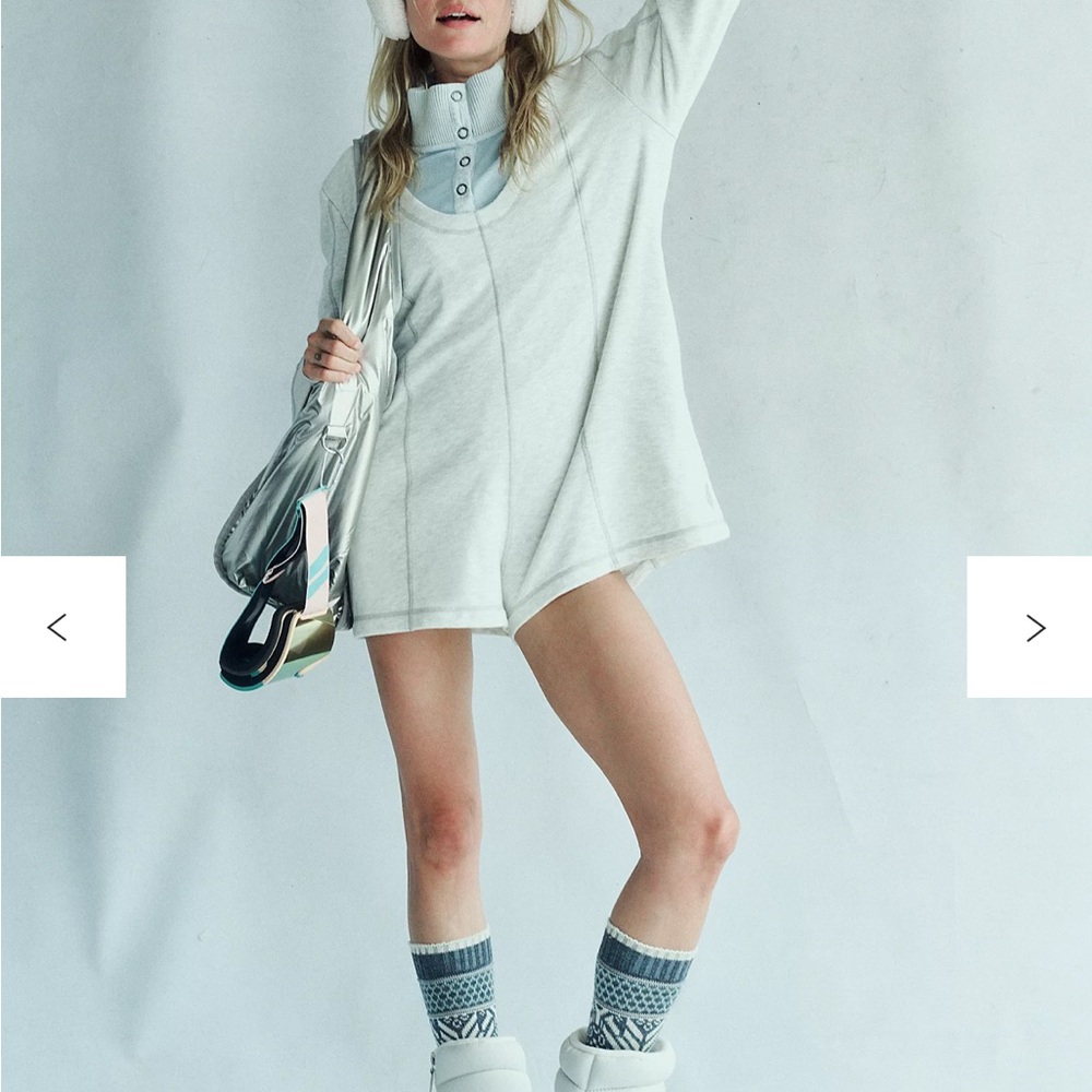 FP Movement by Free People Heather Gray Romper NWT